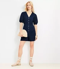 Petite Eyelet Puff Sleeve Romper