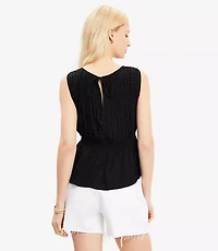 Petite Plaid Smocked Peplum Top