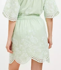 Petite Floral Eyelet Mini Skirt