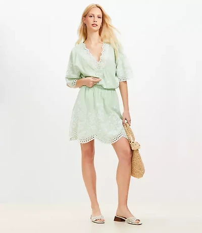 Petite Floral Eyelet Mini Skirt