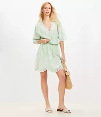 Petite Floral Eyelet Mini Skirt