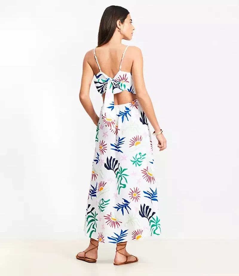 LOFT Beach Sun Cutout Midi Pocket Dress