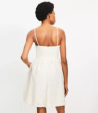 Eyelet Strappy Mini Pocket Dress