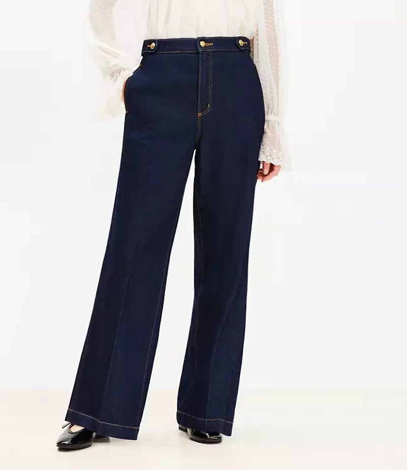 Refined High Rise Trouser Jeans Rinse Wash