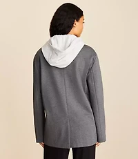 Lou & Grey Sporty Ponte Hooded Blazer