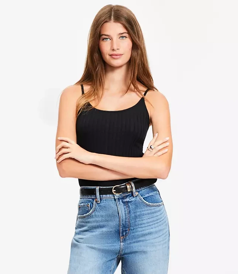 Ruffle Ribbed Tank Top