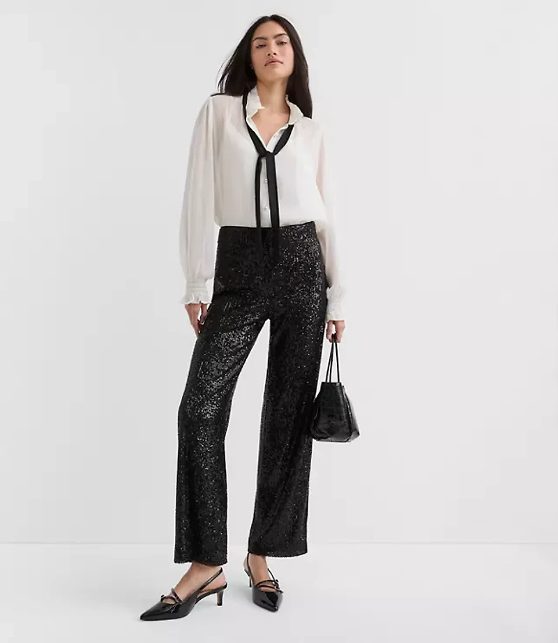 Sequin Straight Pants