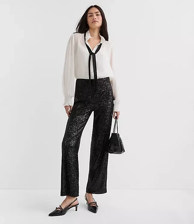 Sequin Straight Pants