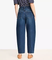 Petite Curvy High Rise Barrel Jeans Authentic Dark Wash