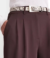Petite LOFT Versa Crepe Drape Pleated Relaxed Straight Pants