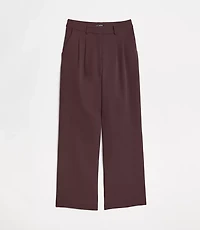 Petite LOFT Versa Crepe Drape Pleated Relaxed Straight Pants