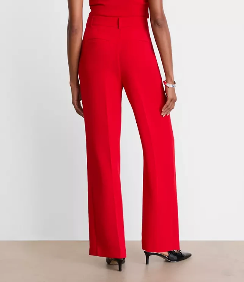 Petite LOFT Versa Crepe Drape Pleated Relaxed Straight Pants