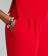 Petite LOFT Versa Crepe Drape Pleated Relaxed Straight Pants