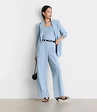 Petite LOFT Versa Crepe Drape Pleated Relaxed Straight Pants