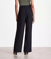 Petite LOFT Versa Crepe Drape Pleated Relaxed Straight Pants