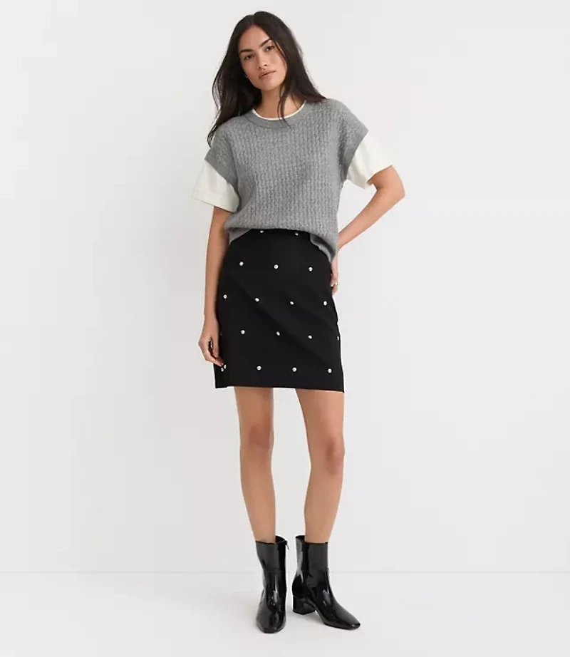 Petite Studded Mini Skirt