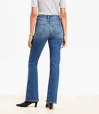 Petite Curvy High Rise Slim Flare Jeans Vintage Dark Indigo Wash