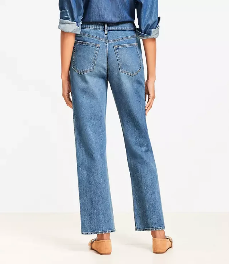 Curvy High Rise Straight Jeans Authentic Vintage Mid Wash
