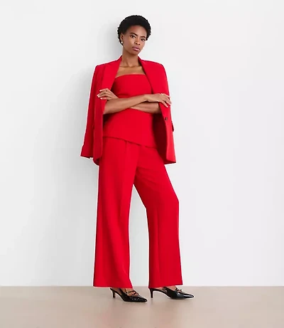 LOFT Versa Crepe Drape Pleated Relaxed Straight Pants