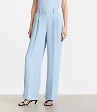 LOFT Versa Crepe Drape Pleated Relaxed Straight Pants