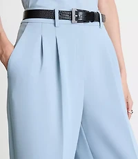 LOFT Versa Crepe Drape Pleated Relaxed Straight Pants