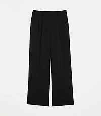 LOFT Versa Crepe Drape Pleated Relaxed Straight Pants
