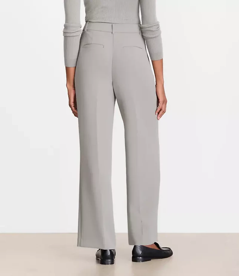 LOFT Versa Crepe Drape Pleated Relaxed Straight Pants