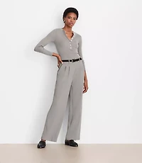 LOFT Versa Crepe Drape Pleated Relaxed Straight Pants
