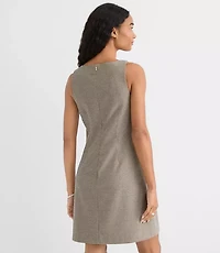 Plaid Square Neck Mini Pocket Dress