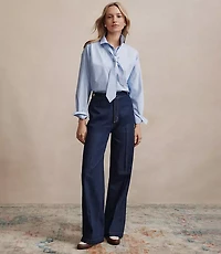 Petite Refined High Rise Trouser Jeans Rinse Wash