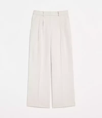 LOFT Versa Crepe Drape Pleated Relaxed Straight Pants