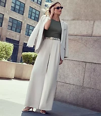 LOFT Versa Crepe Drape Pleated Relaxed Straight Pants