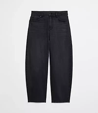 High Rise Barrel Jeans Washed Black