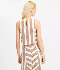 Petite Striped Linen Blend Shell