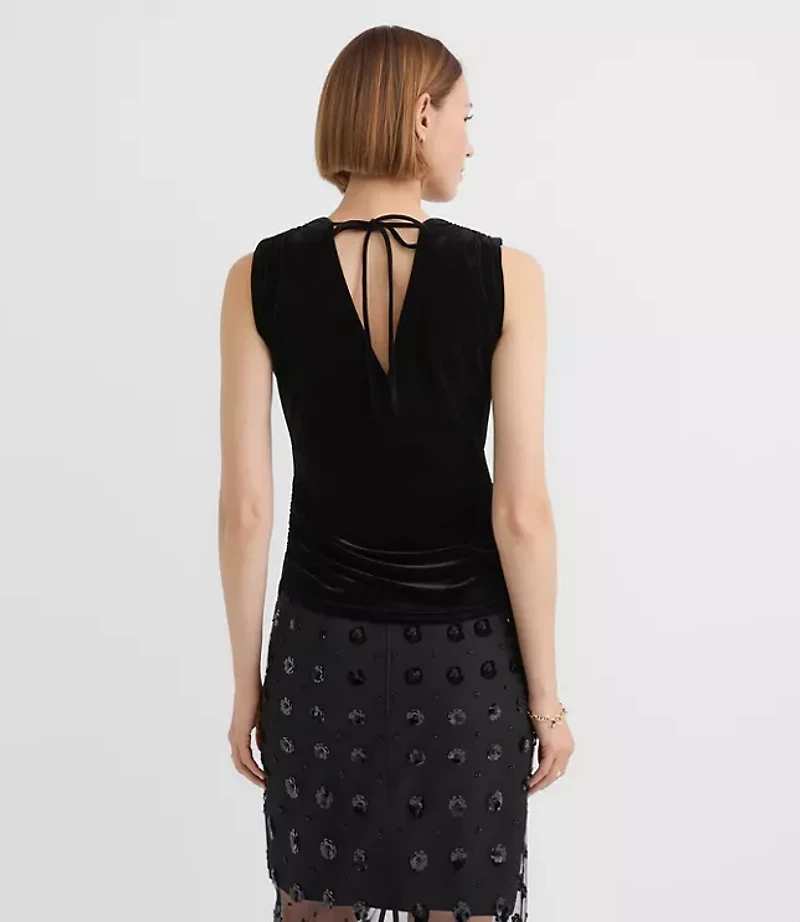 Velour Tie Back Crossover Top