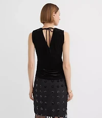 Velour Tie Back Crossover Top