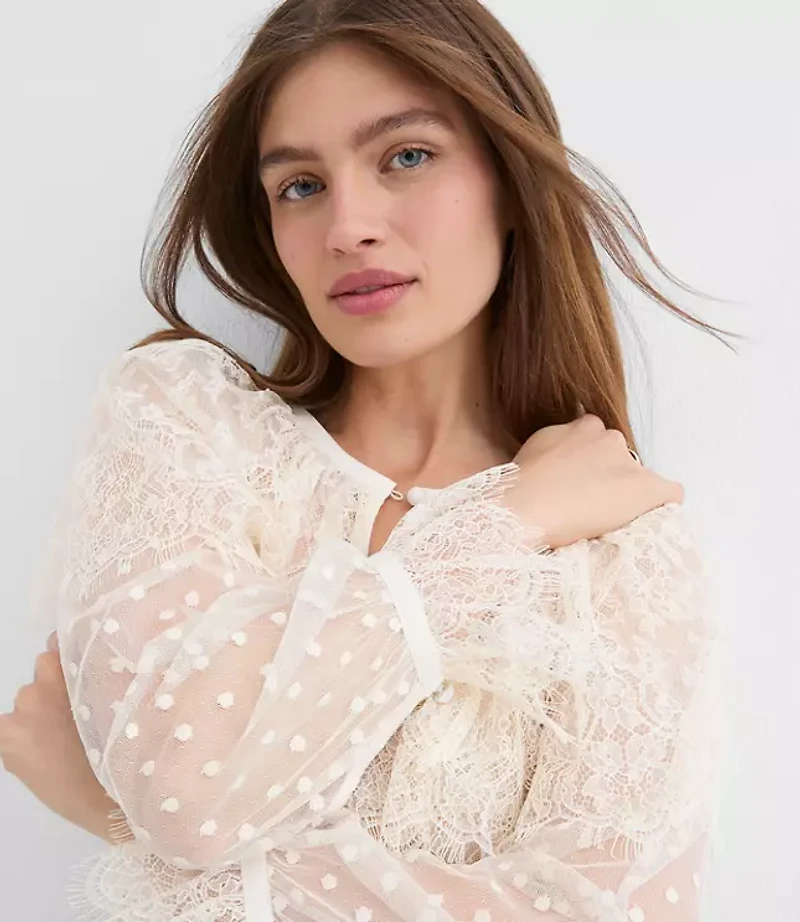 Chantilly Lace Cape Blouse