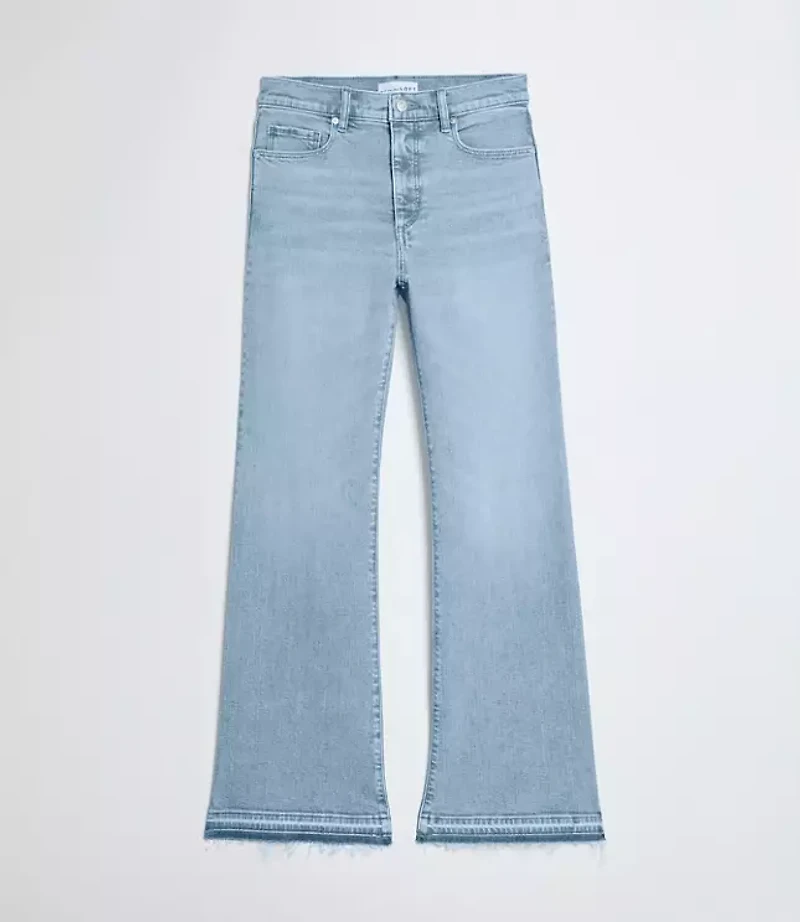 Let Down Hem High Rise Relaxed Flare Jeans Vintage Light Indigo Wash