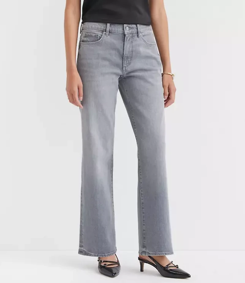 Mid Rise Relaxed Straight Jeans Grey