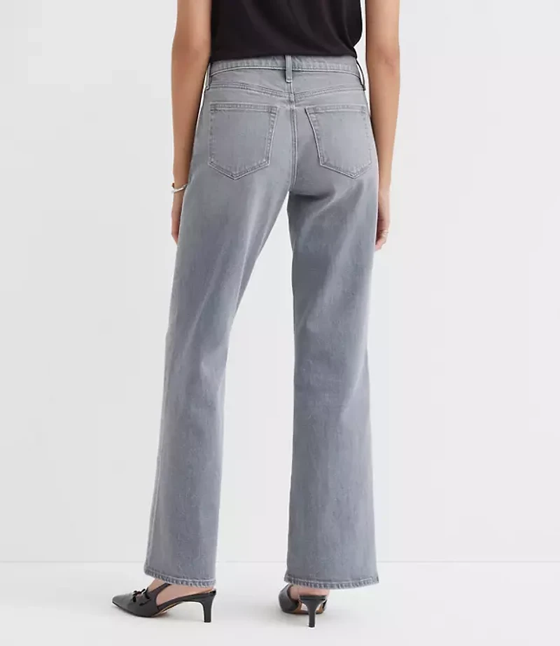 Mid Rise Relaxed Straight Jeans Grey