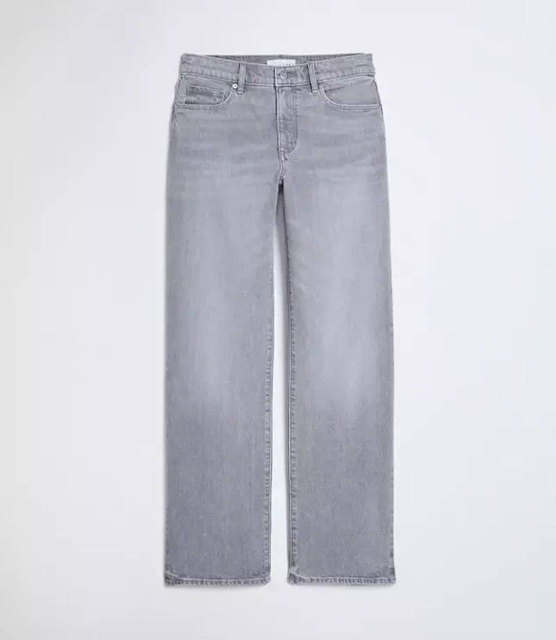 Mid Rise Relaxed Straight Jeans Grey