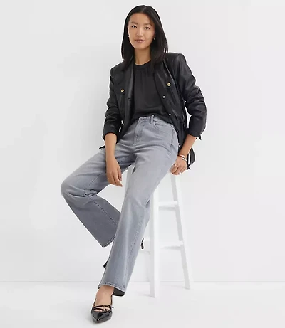 Mid Rise Relaxed Straight Jeans Grey