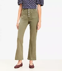 Petite Patch Pocket High Rise Kick Crop Jeans Evening Olive