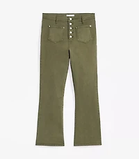 Petite Patch Pocket High Rise Kick Crop Jeans Evening Olive