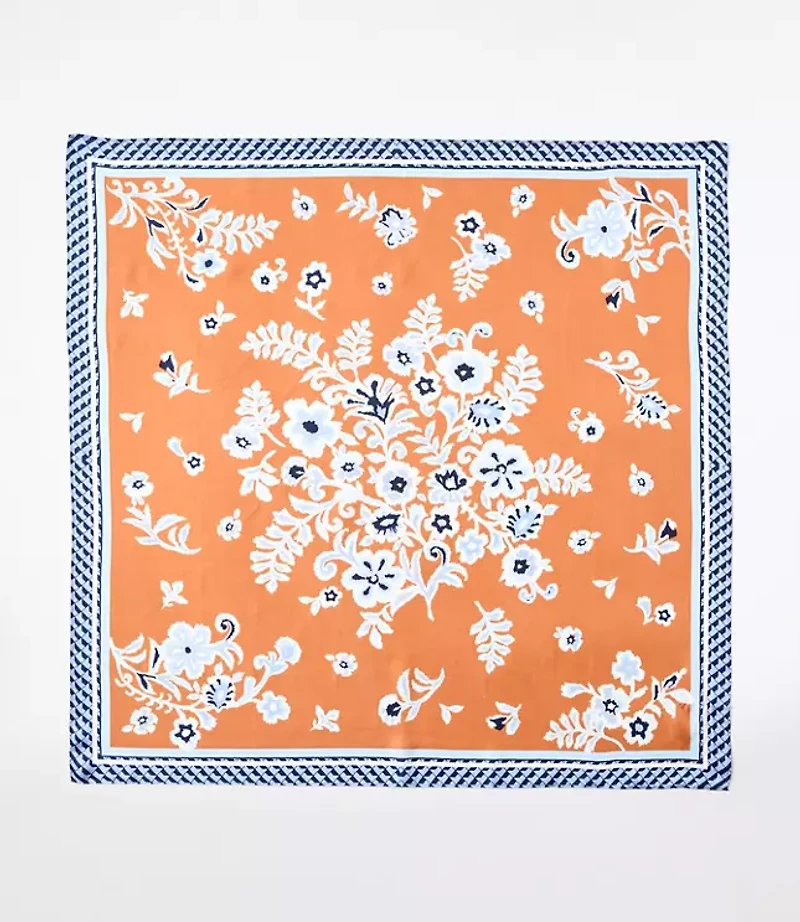 Floral Square Silk Scarf