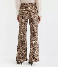 Curvy High Rise Wide Leg Jeans Leopard Print