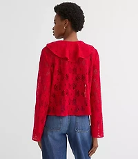 Lace Bow Velvet Cami Blouse