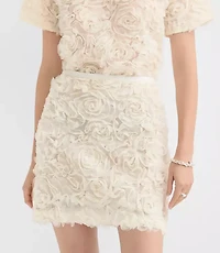 Floral Tulle Mini Skirt