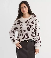 Fuzzy Floral Sweater