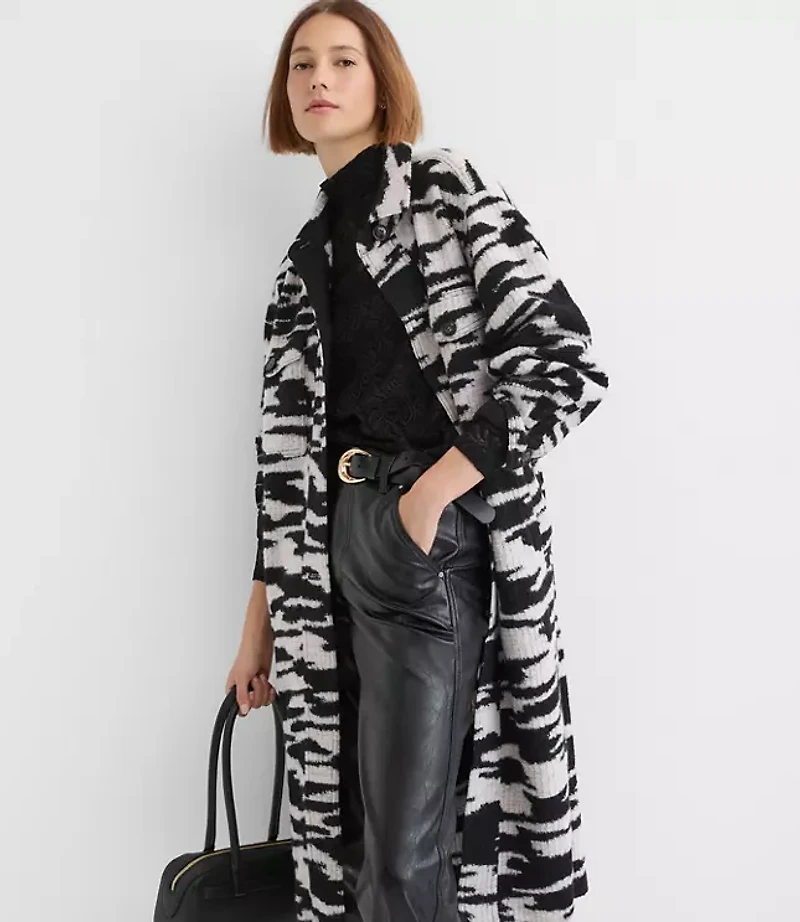 Geo Boucle Oversized Shirt Jacket